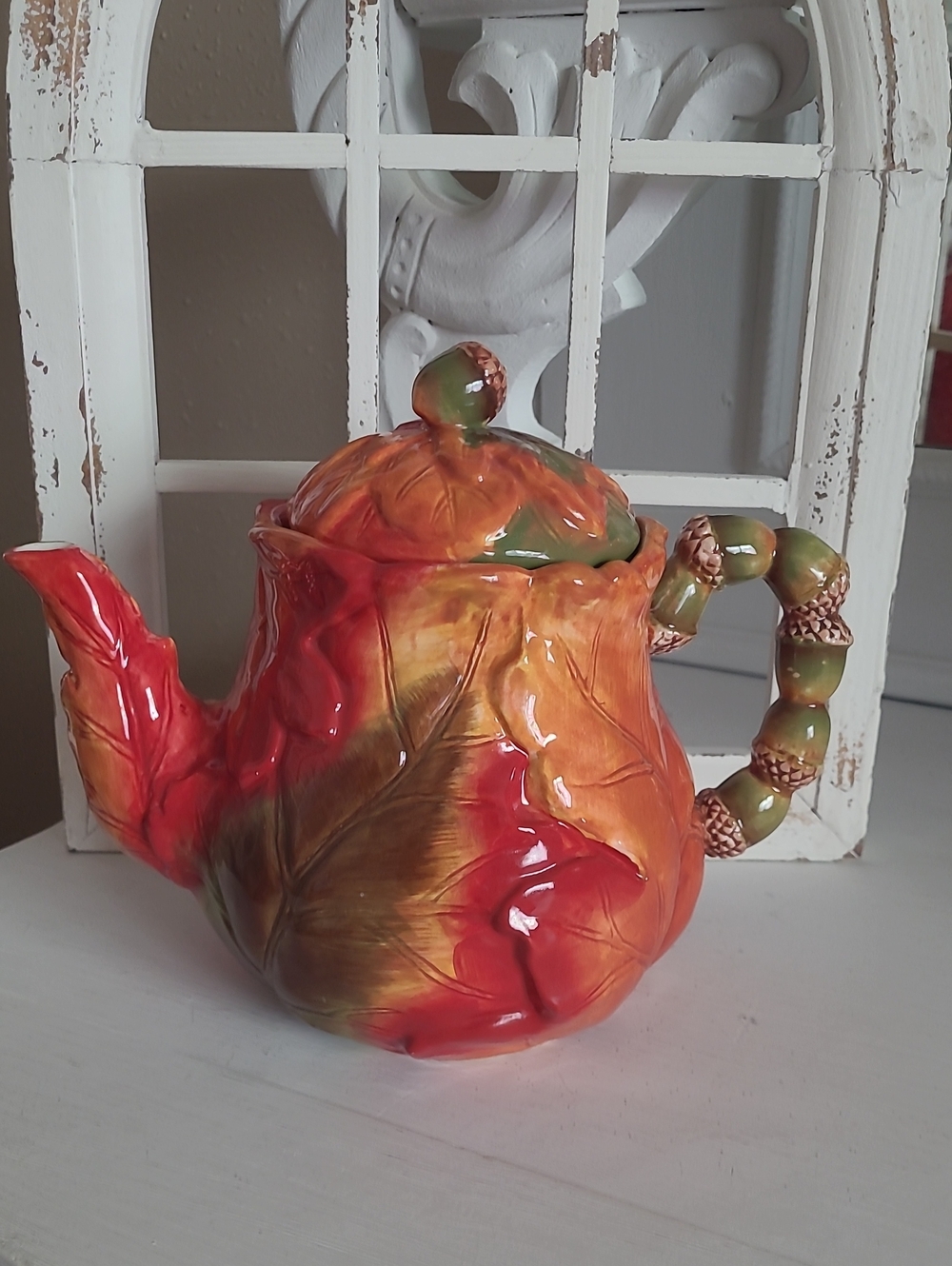 FALL ACORN CERAMIC TEAPOT